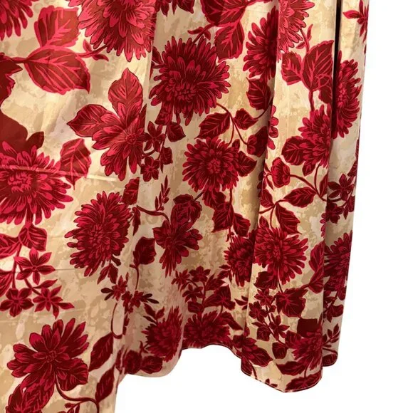 Cupio Floral Print Maxi Skirt Sz L Beige Multi Skirt - Picture 12 of 12